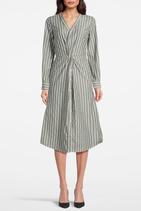 LS WOVEN DRESS FOREST GREEN 1