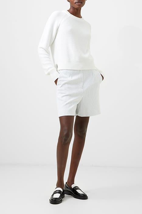 FRENCH CONNECTION WHISPER PINSTRIPE SHORTS SUMMER WHITE/MARI 4