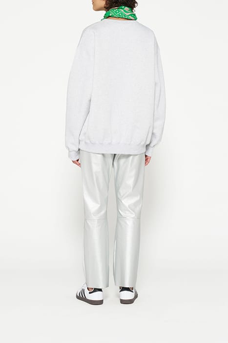 FLARED PANTS LEATHERLOOK SILVER 2