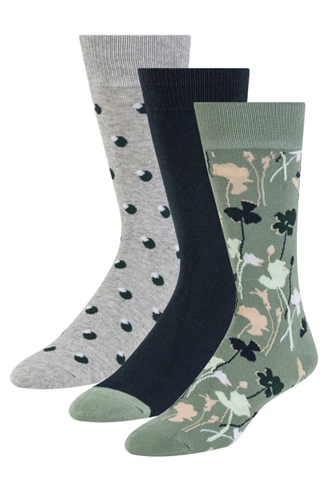 3PK MENS NON TERRY CREW GREEN 5