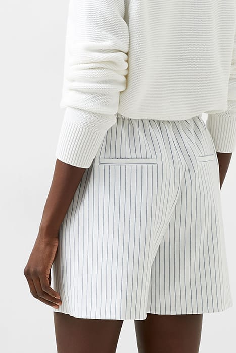 FRENCH CONNECTION WHISPER PINSTRIPE SHORTS SUMMER WHITE/MARI 6