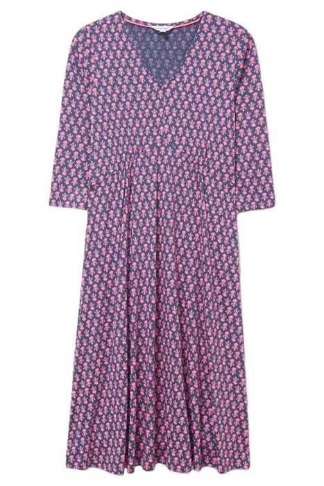 TEA MIDI JERSEY DRESS PINK PRINT 2