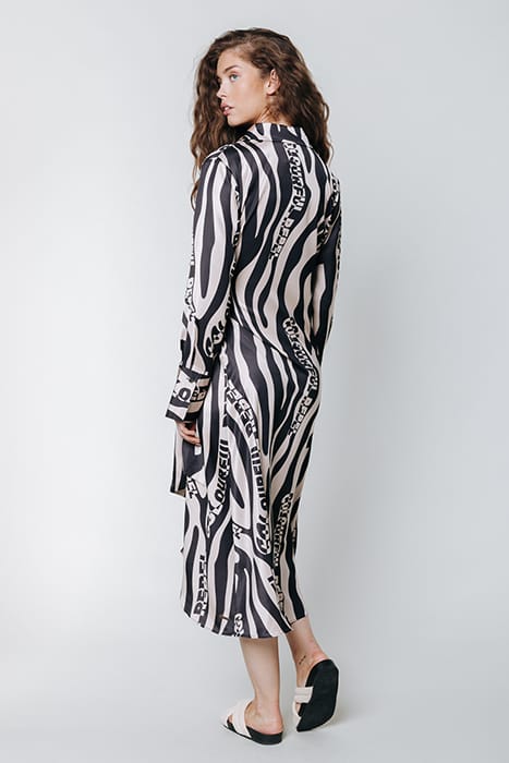LEA ZEBRA WRAP MIDI DRESS SAND 4