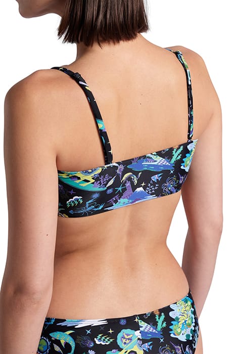 WOMEN'S ARENA FUN PLANET BIKINI BANDEAU BLACK MULTI 5