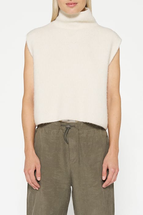 SHORT SOFT KNIT SWEATER ECRU 1