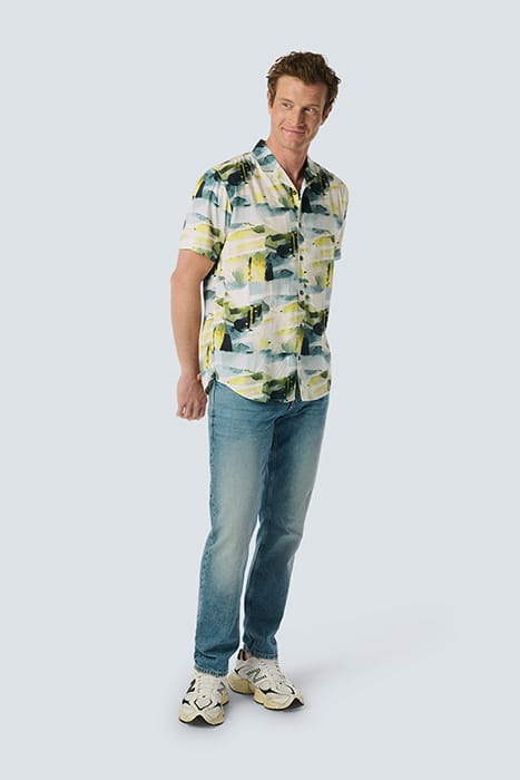 SHIRT SHORT SLEEVE RESORT COLLAR ALLOVER PRINTED CEMENT 3