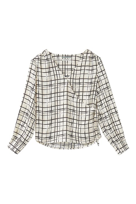 WRAP BLOUSE WHITE CAP GREY 3