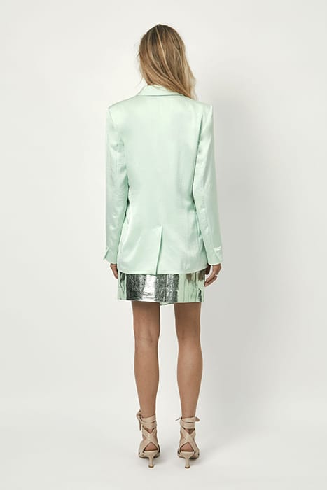MEADOW METALIC LEATHER SKIRT PISTACHIO 2