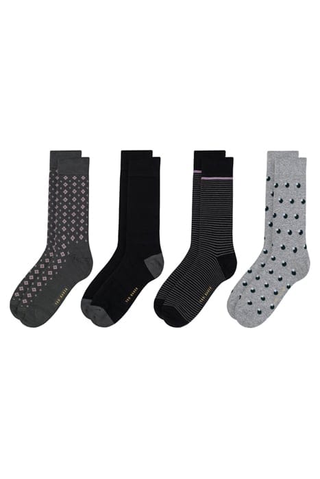 4PK MENS NON TERRY DRESS CREW GREEN 1