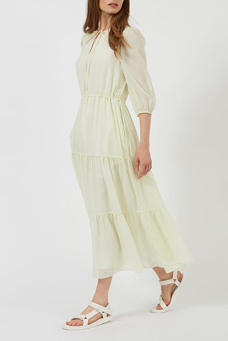 MICRO STRIPE TIERED DRESS WHITE 3