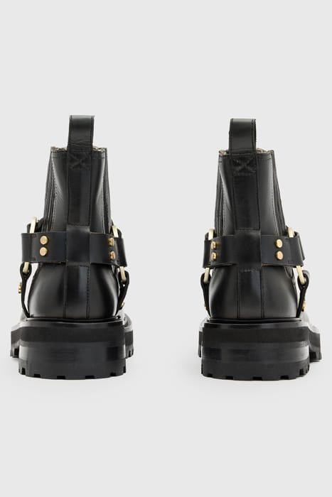 MADDIE BIKER BOOT BLACK/WARM BRASS 4
