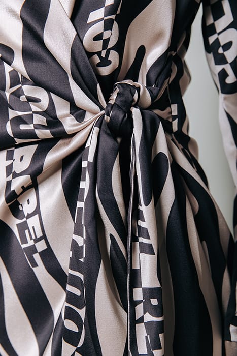 LEA ZEBRA WRAP MIDI DRESS SAND 7