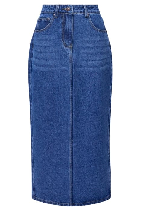 DENIM MIDI BACK SPLIT SKIRT SZ18 VINTAGE 1