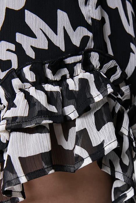 SUZE MARKER RUFFLE MINI DRESS BLACK/WHITE 7