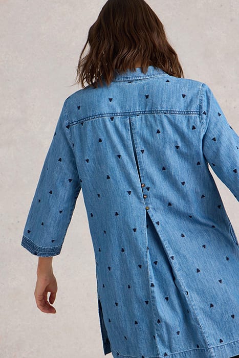 BLAIRE DENIM EMBROIDERED TUNIC MID DENIM 3