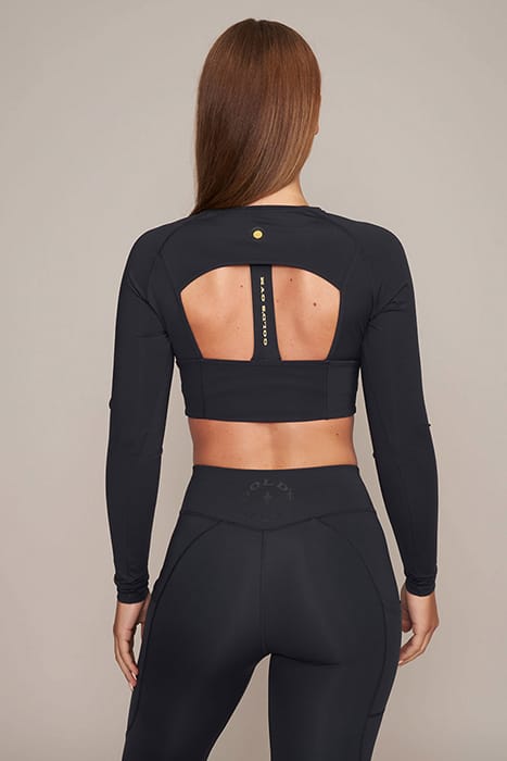 HELEN - WOMEN'S CROPPED LONGSLEEVE TOP BLACK 2