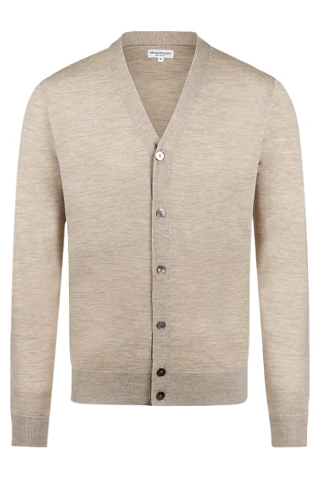 FINE MERINO CLASSIC CARDIGAN SAND 4