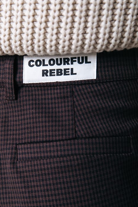 RUS CHECK STRAIGHT PANTS DARK BROWN 3