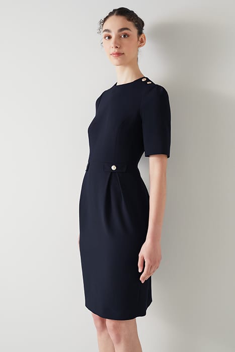 MARJORIE-BUTTON SHOULD MIDI DRESS NAVY 2