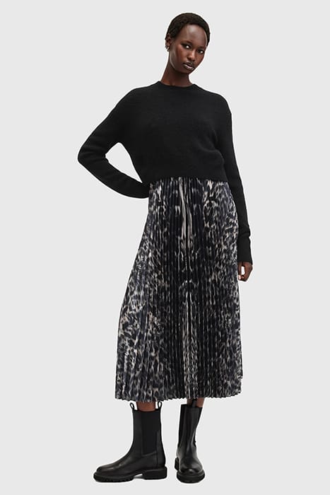 JINX PLEATED DRESS JINX TAUPE BROWN 4