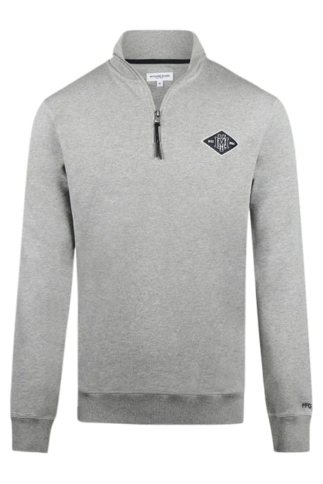 ZIP MOCK SWEATSHIRT MEDIUM GREY MELANGE 4