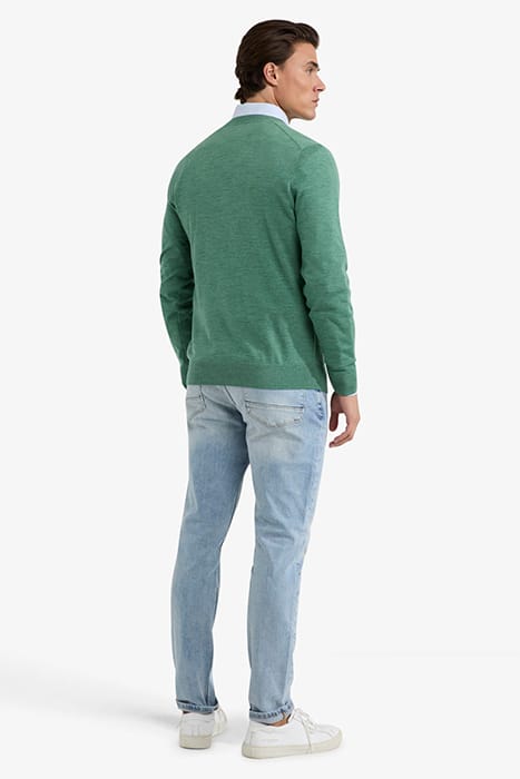 FINE MERINO V-NECK SWEATER ICE GREEN 3