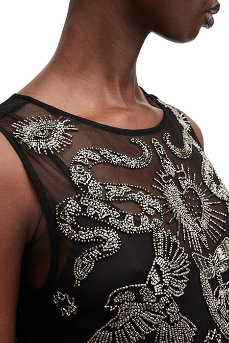 RYE EMB MAXI DRESS BLACK/GUNMETAL 6