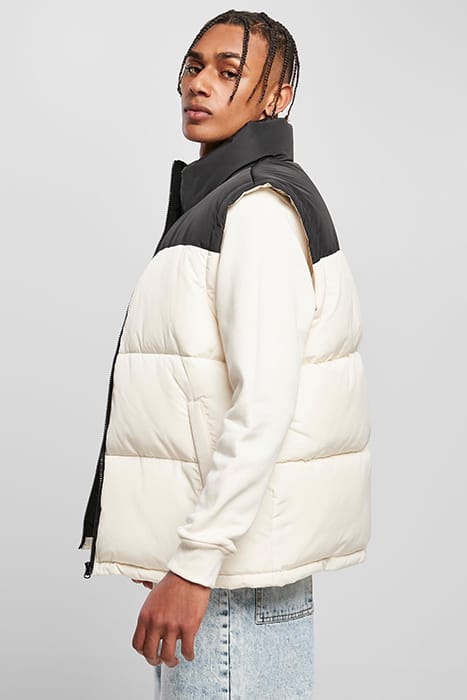 BLOCK PUFFER VEST BLACK/WHITESAND 6