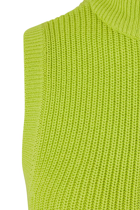 LADIES SHORT KNIT VEST FROZENYELLOW 9