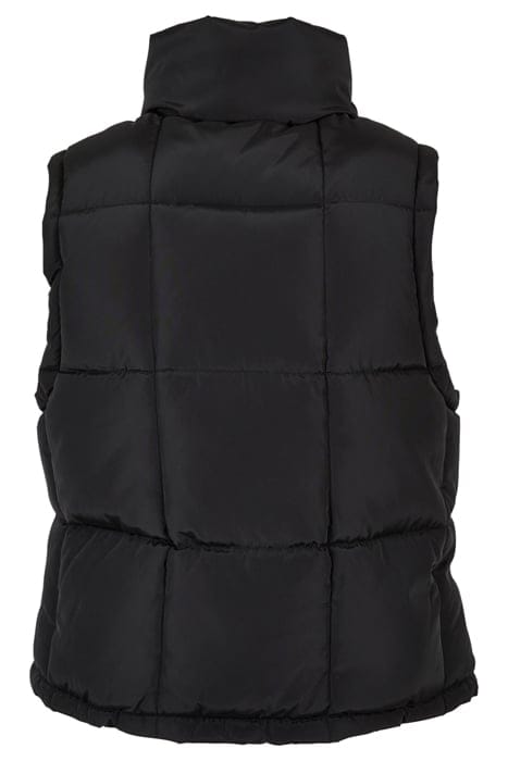 LADIES REVERSIBLE CROPPED PUFFER VEST BLACK/REALVIOLET 5