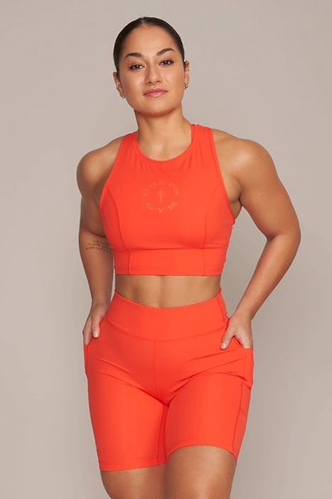 LAURA - WOMEN'S CROPPED SLEEVELESS TOP ORANGE 1