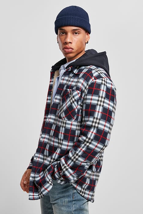HOODED POLAR FLEECE OVERSHIRT MIDNIGHTNAVY/RED 6