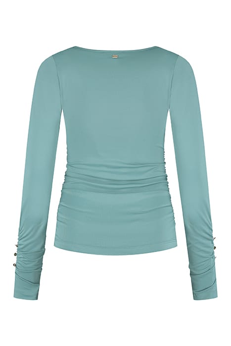 TWIST SHOULDER TOP DEEP OCEAN GREEN 2