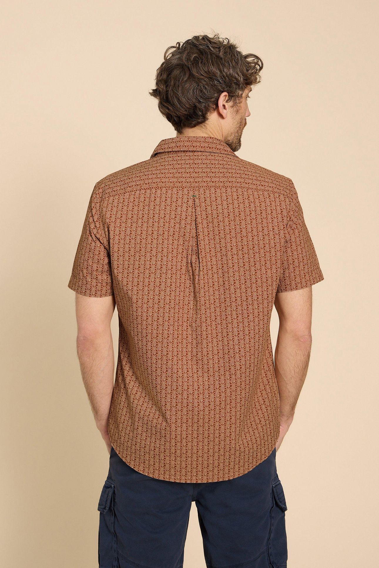 GEO PINEAPPLE PRINTED SS SHIRT ORANGE PRINT 2
