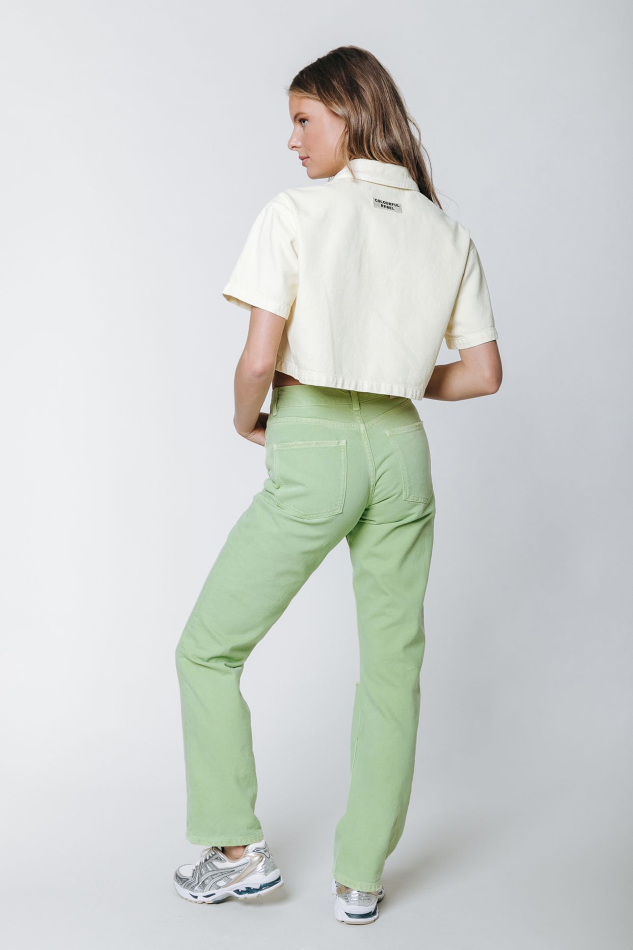 JONES MID RISE STRAIGHT LEG PANTS BRIGHT GREEN 2