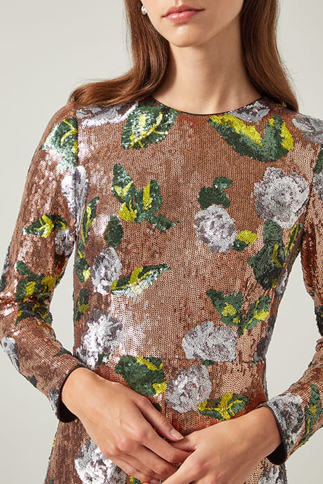 MARCEL SEQUIN MIDI DRESS ROSE GOLD/BLACK 6