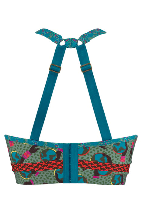 GAIA BLUE AND GREEN PLUNGE BALCONY BRA 4