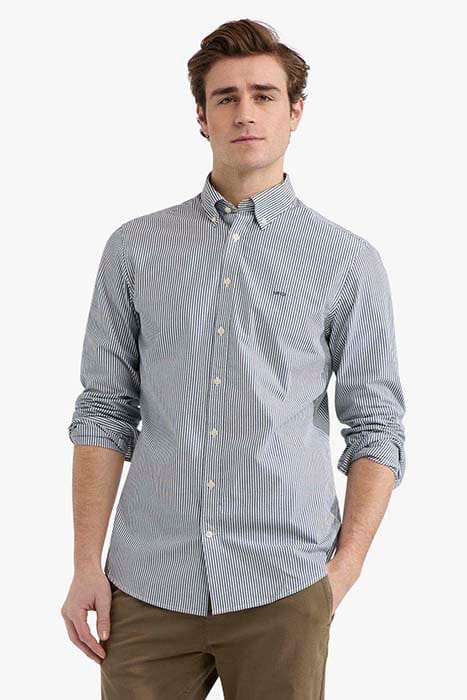 STRIPED POPLIN SHIRT NAVY 1