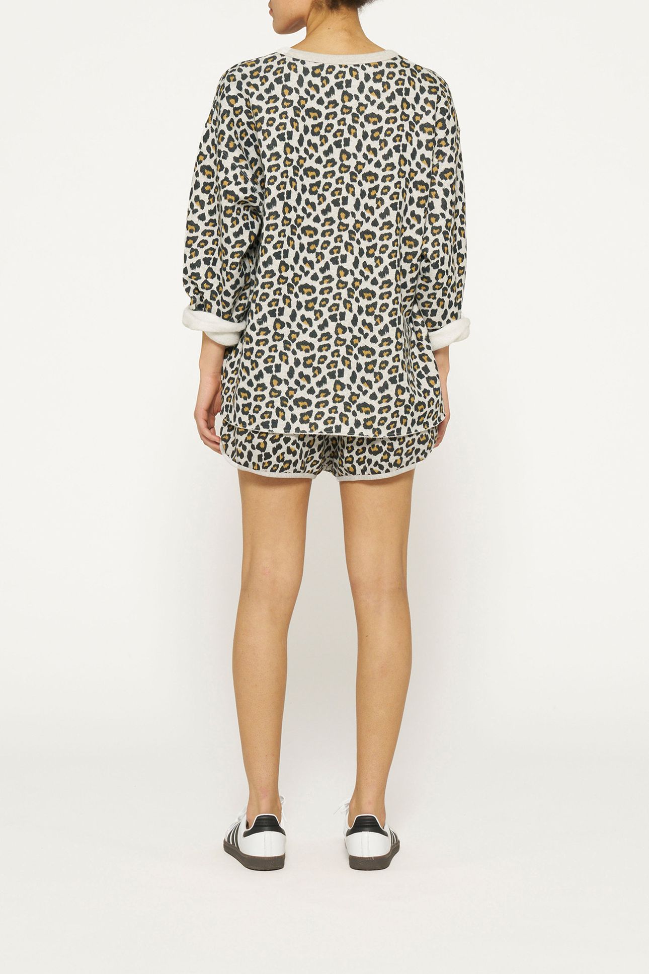 RAW EDGE STATEMENT SWEATER LEOPARD LIGHT GREY MELEE 2