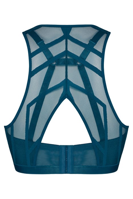 THE ILLUSIONIST TRANSPARENT PETROL PLUNGE BRA 3