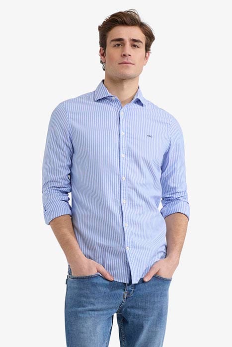 STRIPE SHIRT MEDIUM BLUE 1