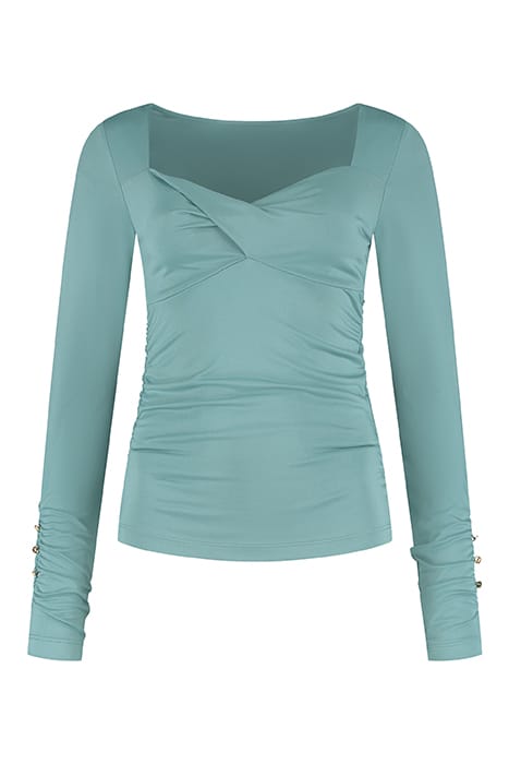 TWIST SHOULDER TOP DEEP OCEAN GREEN 1