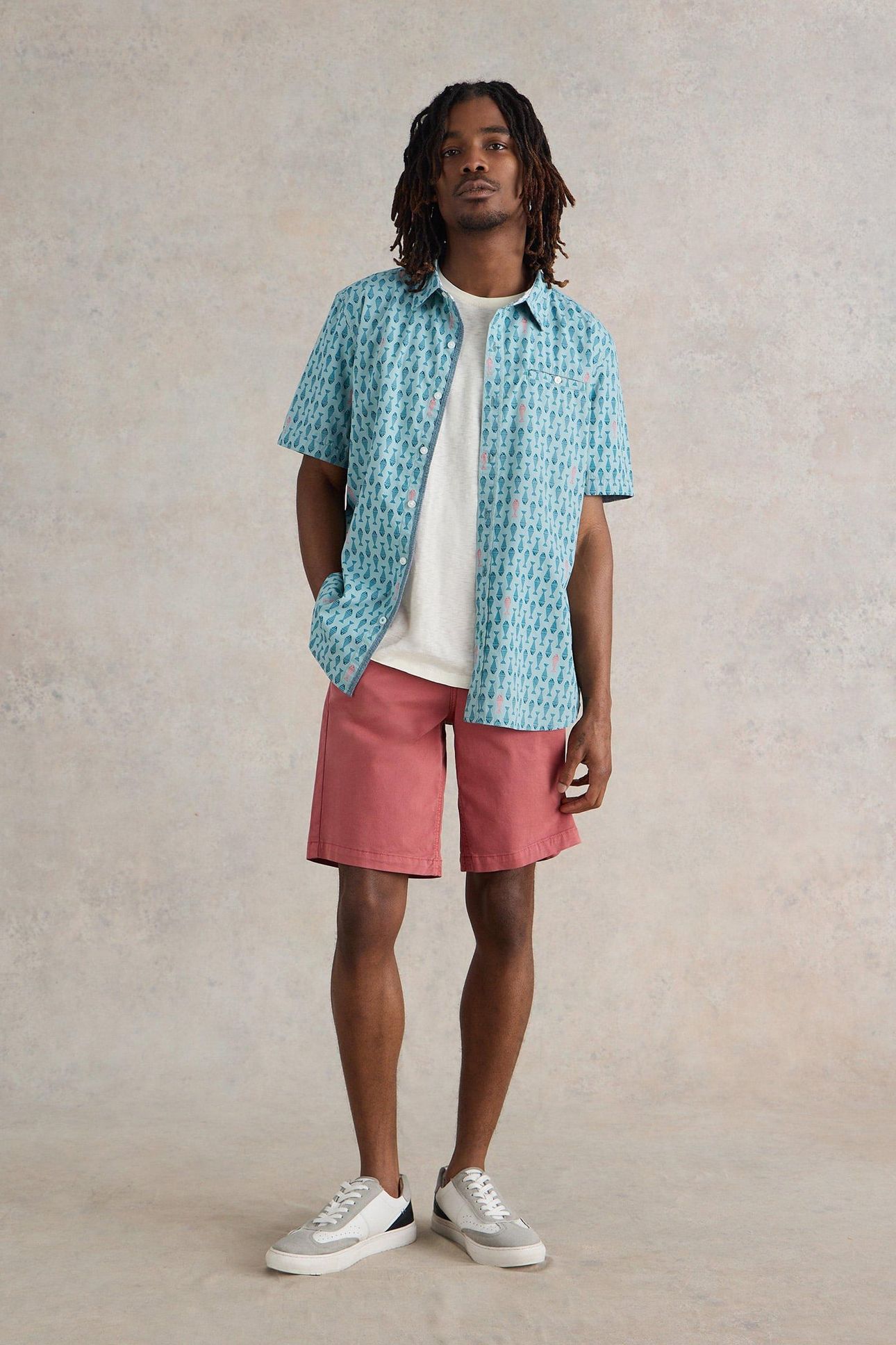 GEO FISH PRINTED SS SHIRT BLUE PRINT 1