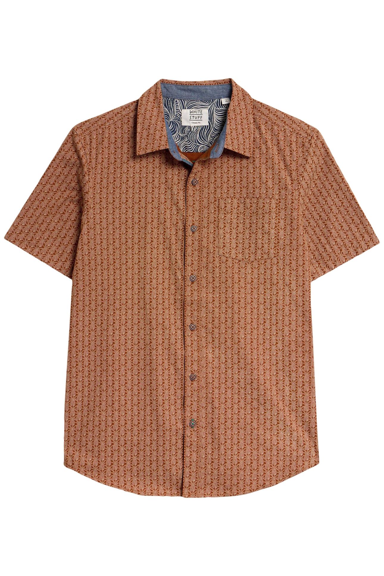 GEO PINEAPPLE PRINTED SS SHIRT ORANGE PRINT 4