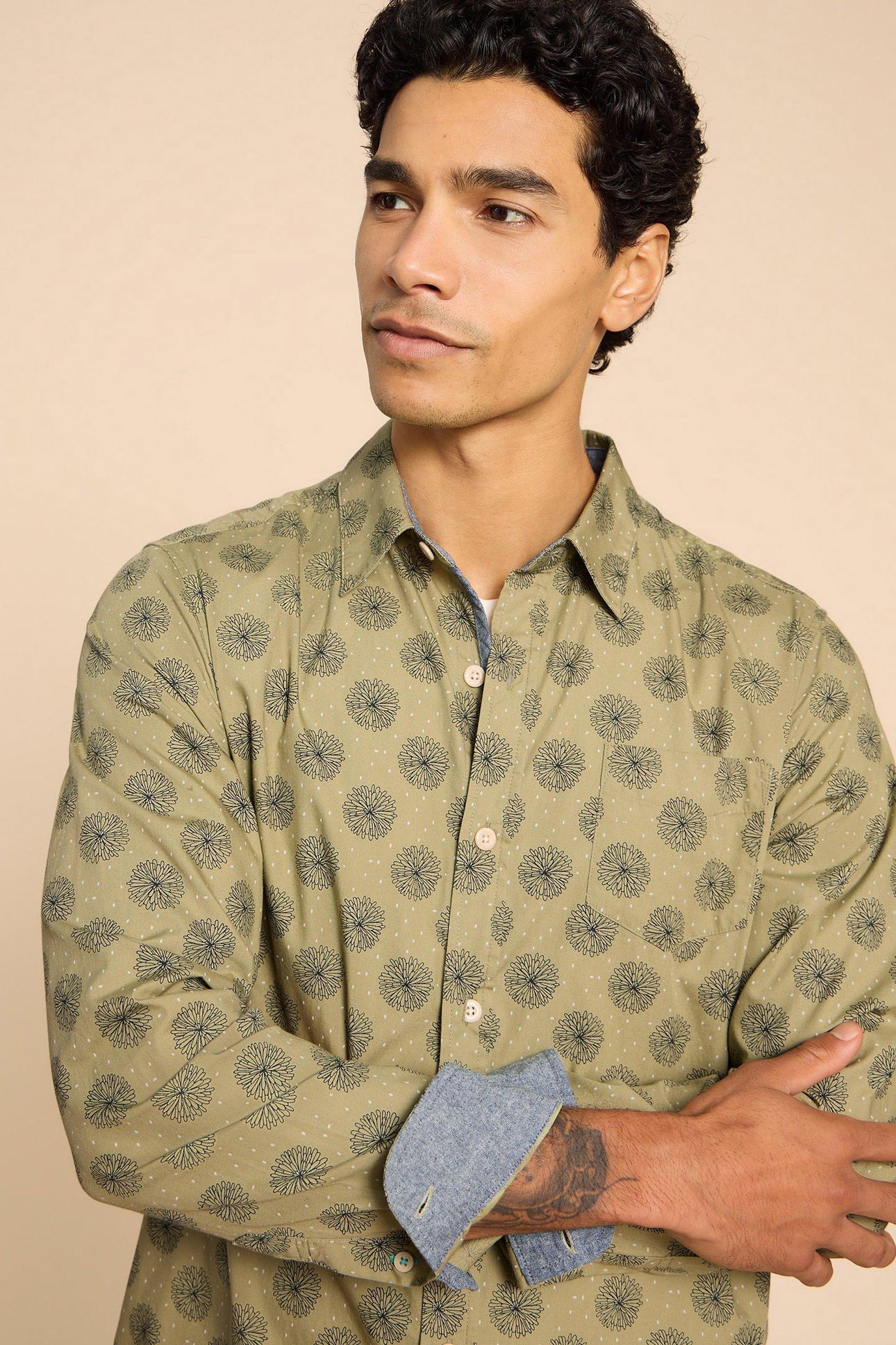 DAISY FLORAL PRINTED SHIRT GREEN PRINT 6