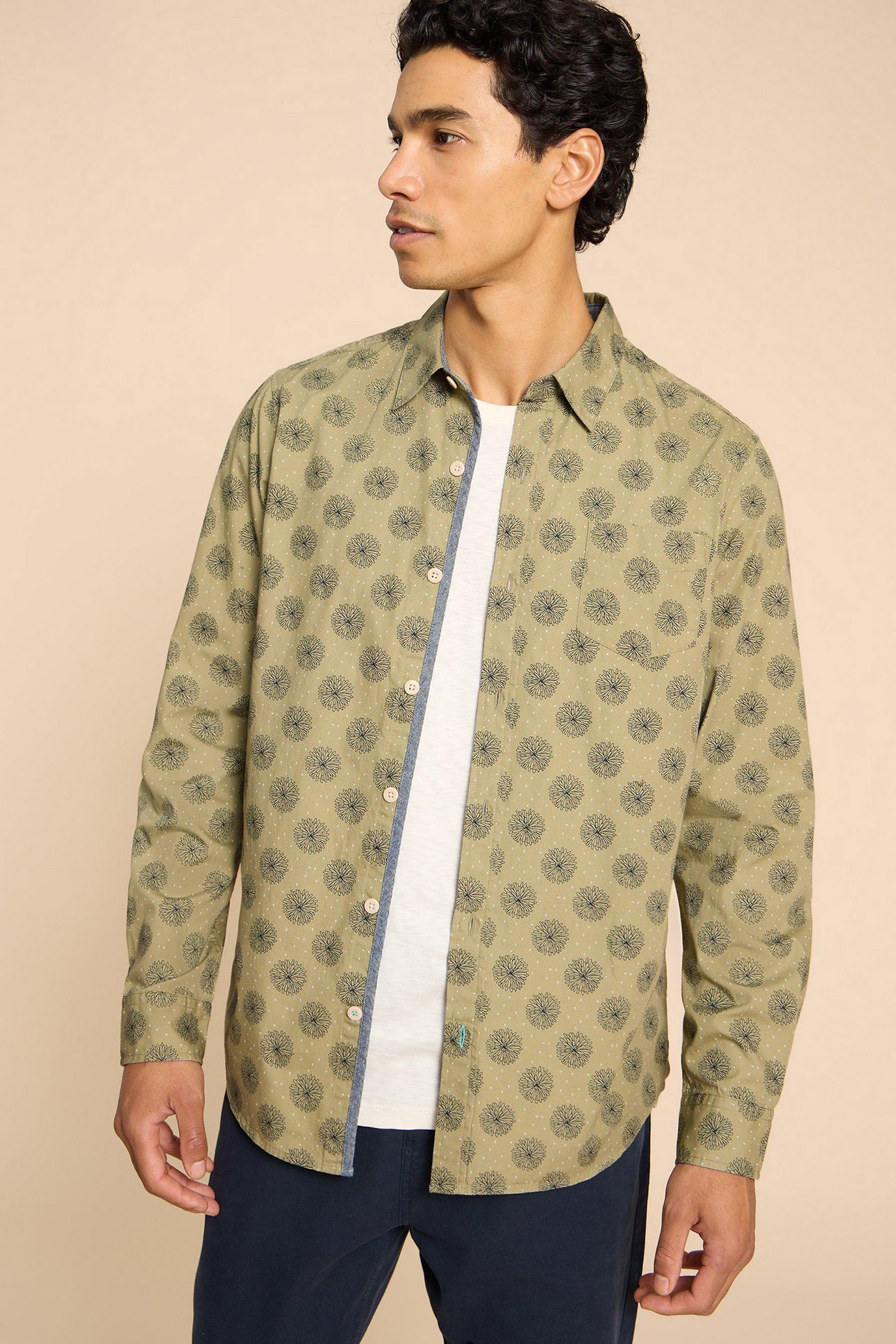 DAISY FLORAL PRINTED SHIRT GREEN PRINT 1