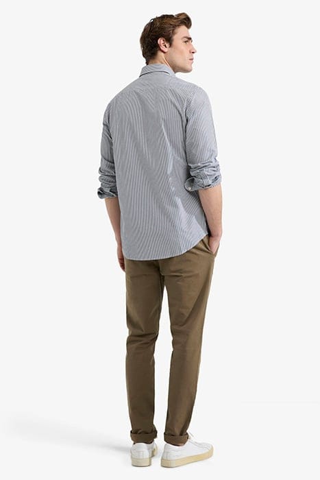 STRIPED POPLIN SHIRT NAVY 3