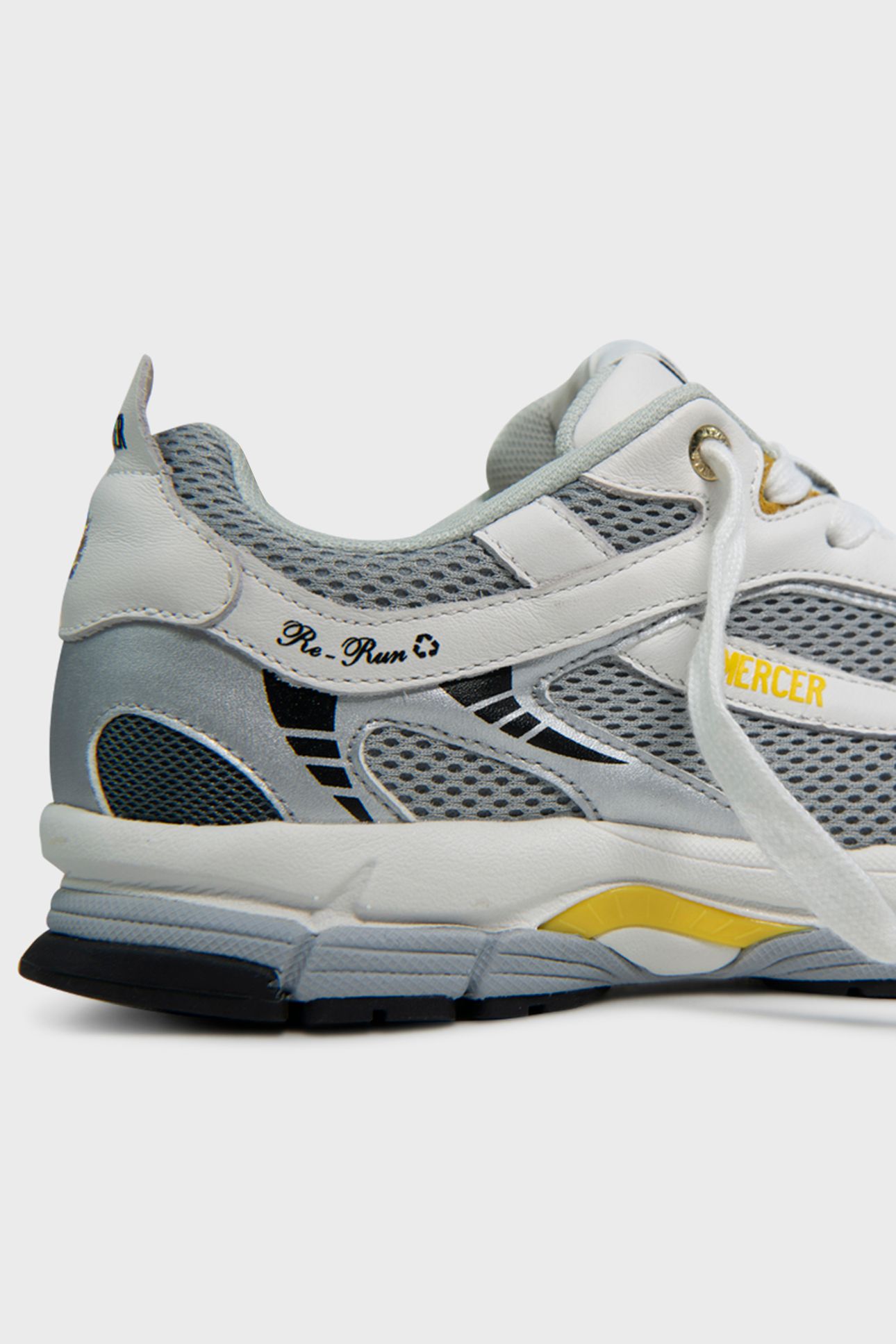 THE RE-RUN - GRS RECYCLED LEATHER WHITE/SILVER 4