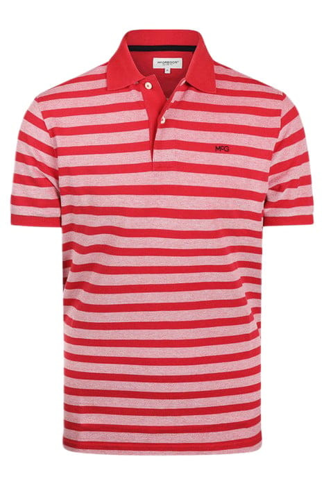 OXFORD PIQUEE STRIPE POLO RED 1