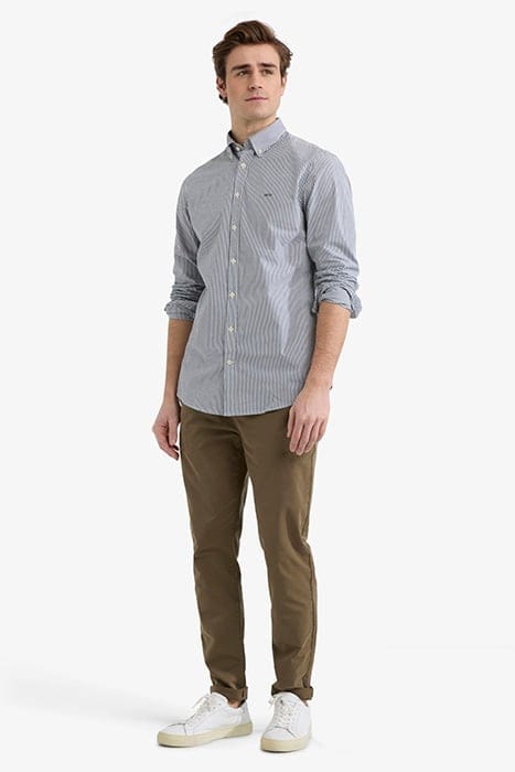 STRIPED POPLIN SHIRT NAVY 2